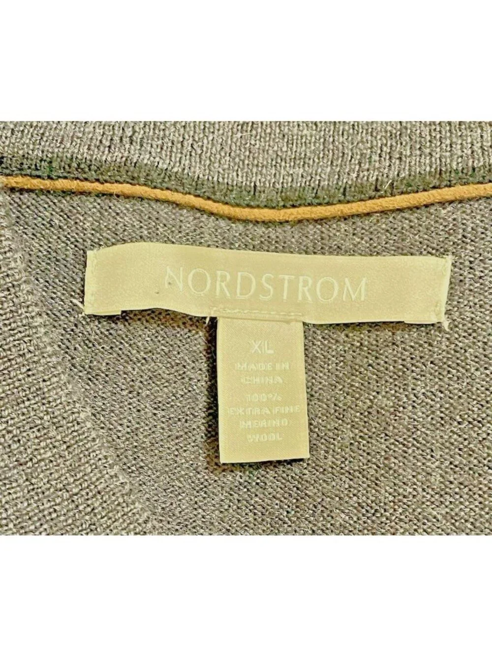 Nordstrom Men's Xl Extra Fine Merino Wool V-Neck Sweater Gray